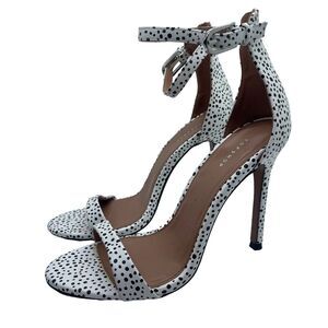Topshop EUR 37 US 7 Heels Stiletto Dot Print Strappy Open Toe White Black